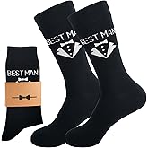 BUENWAZ Men's Wedding Socks Gift Pack, Team Groom Dress Socks