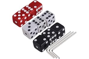 Homeswitch 9PCS Three Color Unique Dice Style Electric Guitar Volume Control Knobs with Wrench Plastic Musical Parts
