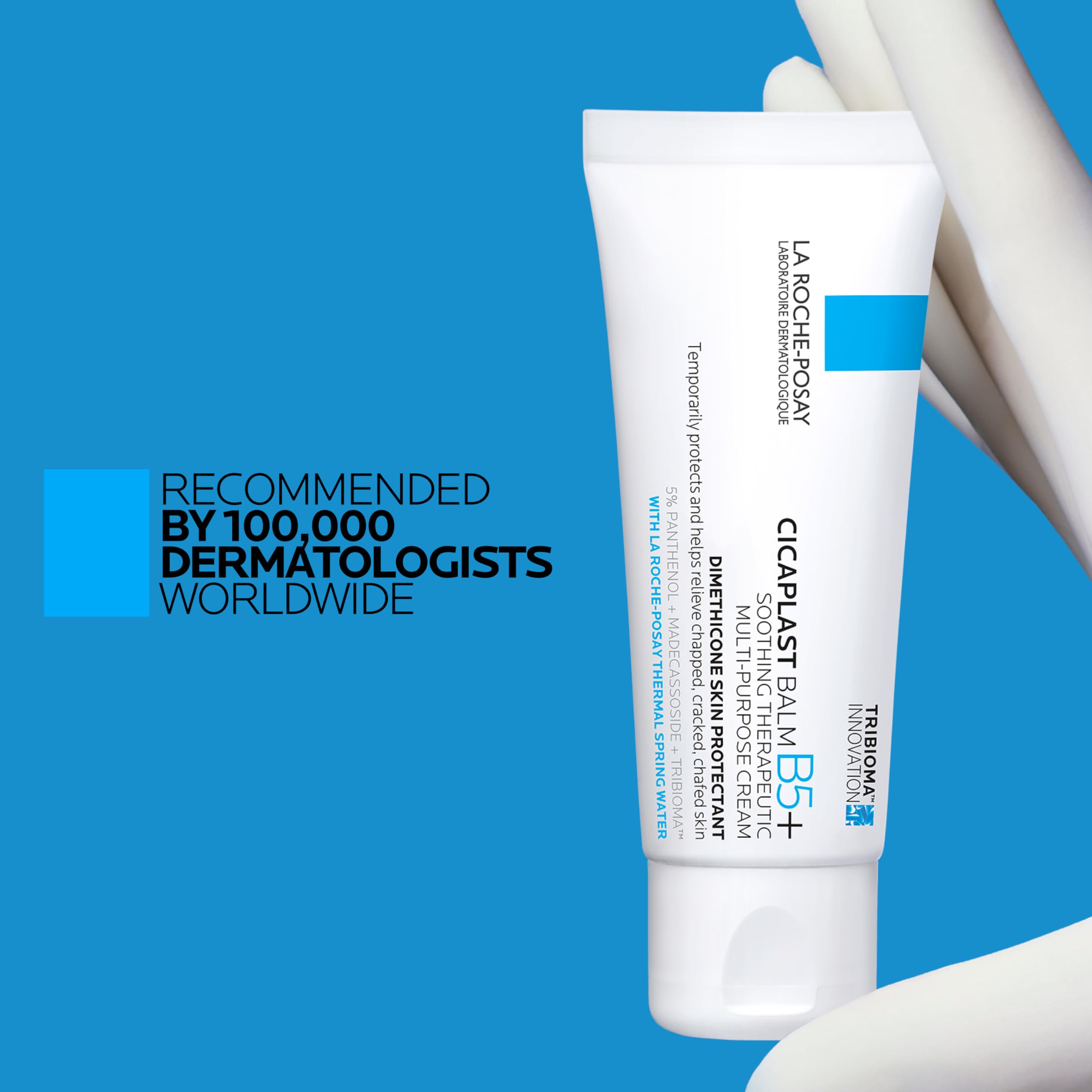 La Roche-Posay Cicaplast Balm B5, Healing Ointment and Soothing Therapeutic Multi Purpose Cream for Dry & Irritated Skin, Body and Hand Balm, Baby Safe, Fragrance Free