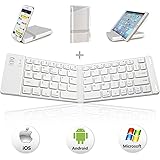 Bluetooth Folding Keyboard, IKOS Ultra Slim Pocket Size Foldable Keyboard For iOS / Android / Windows, iPad Mini, iPad Pro, iPhone, Smartphones, Windows, Smart TV, Tablets, With Rechargable Battery