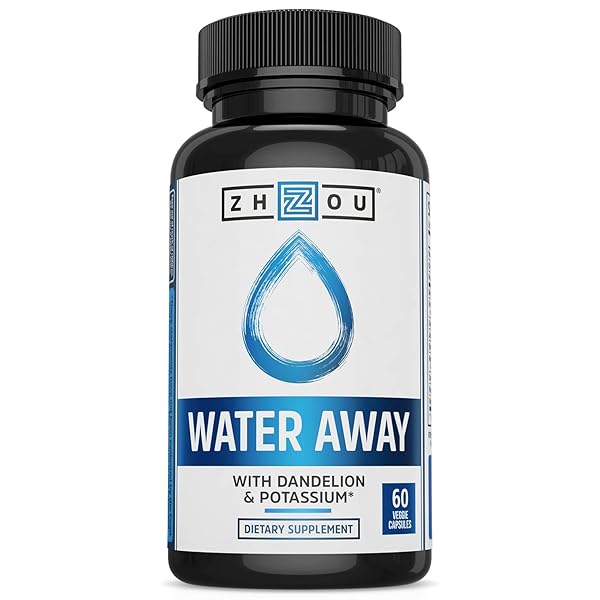 ZHOU WATER AWAY HERBAL FORMULA FOR HEALTHY FLUID BALANCE | WITH DANDELION, POTASSIUM, GREEN TEA & MORE | 60 CAPSULES