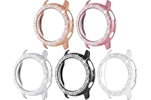 Surace Galaxy Watch Active 2 Case 40mm, Bling Frame Protective Case Compatible for Samsung Galaxy Watch Active 2 (5 Packs, Rose Gold/Pink Gold/Black/Silver/Clear)-40mm