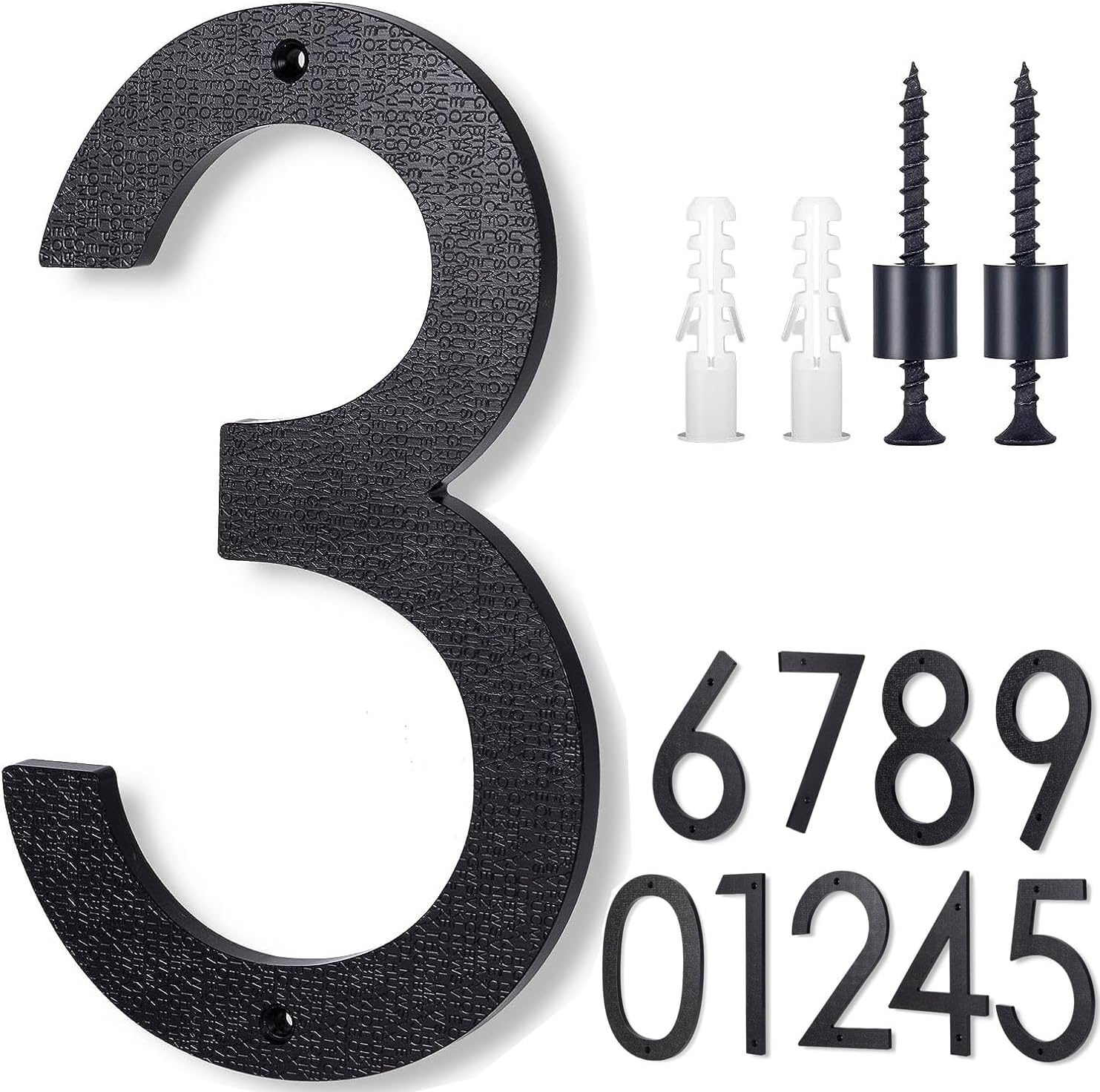 Address Signs - 8 Inch Large House Numbers,Floating House Numbers, Big Modern House Numbers, Garden Door Address Numbers for House, 911 Visibility Signage (3)