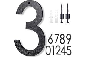 HOIUTER 8 Inch Large House Numbers,Floating House Numbers, Big Modern House Numbers, Garden Door Address Numbers for House, 911 Visibility Signage (3)