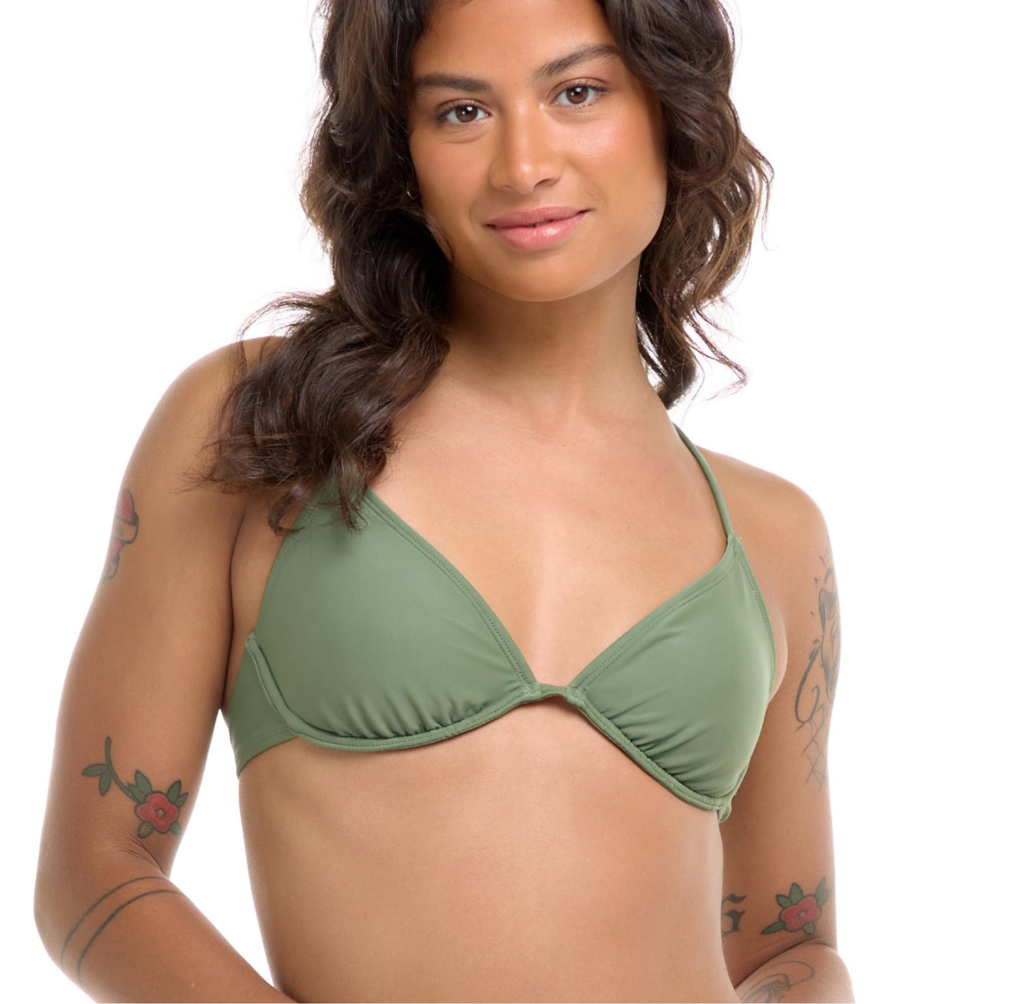 Photo 1 of Body Glove Women's Standard Smoothies Patsy Solid Underwire Bikini Top Swimsuit with Adjustable 2-Way Back Detail, Cactus