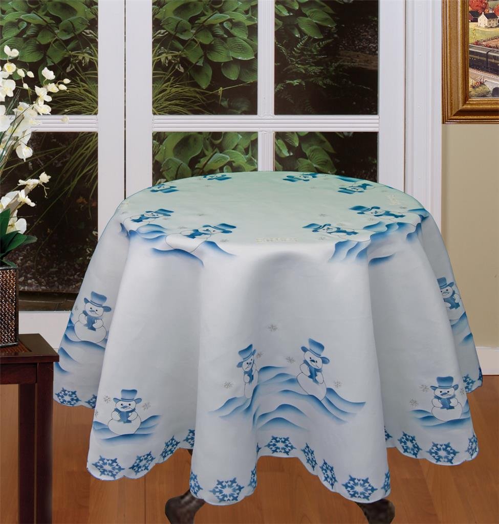 Best round snowman table cloth
