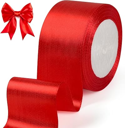 Tenn Well Red Satin Ribbon 50mm x 22m Gift Wrapping Craft Ribbon