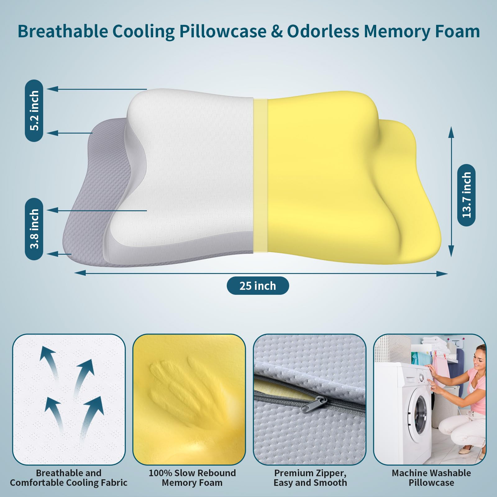 Ocuuziisu Memory Foam Pillows for Sleeping - Cervical Pillow India