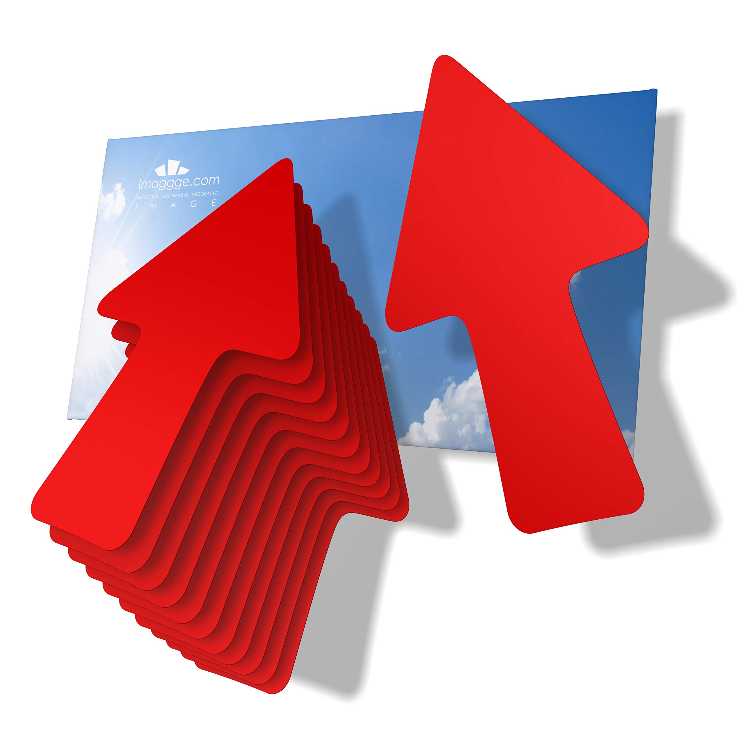 imaggge.com 12 Arrows - Red - Signage and Orientation Stickers - Indoor and Outdoor - Directions, Arrow Path, Directions