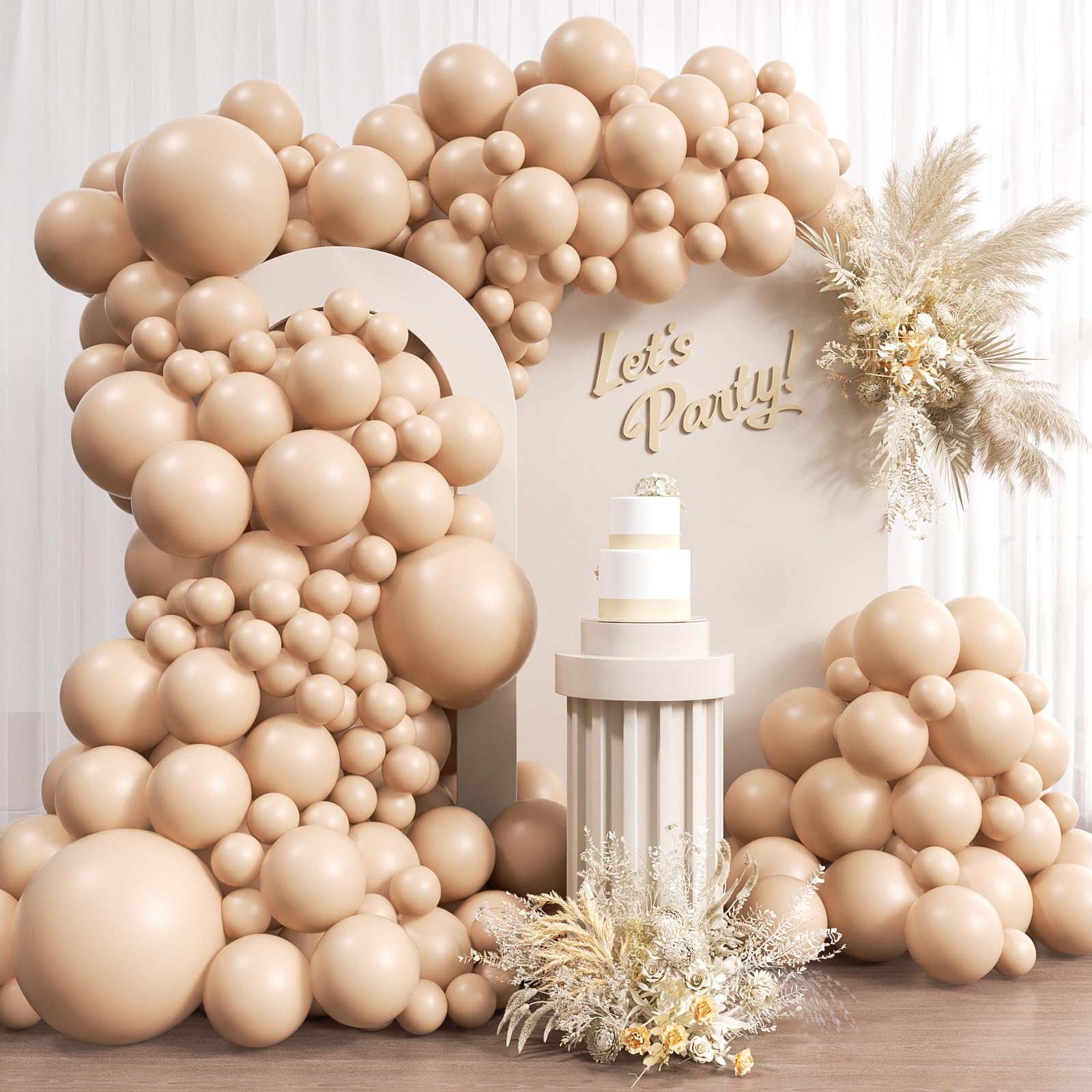 Photo 1 of **missing balloons** Nude Balloon Arch Garland Kit, 18 12 10 5 inch Apricot Balloons Different Sizes for Birthday Party Decorations