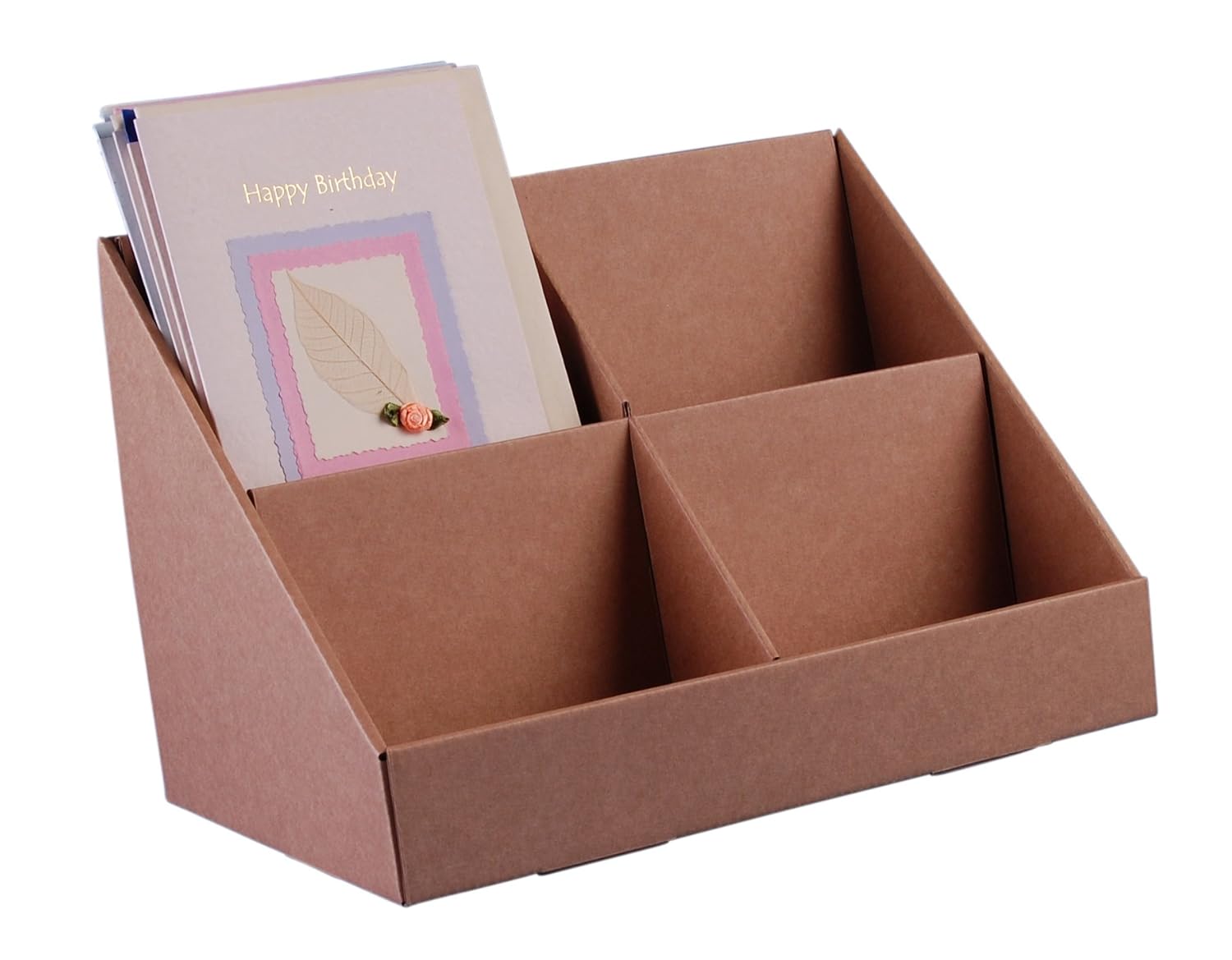 Stand Store Brown Four Pocket Cardboard Point Of Sale Display