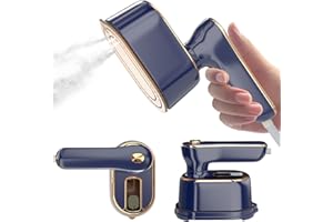 QUUEJENL Travel Steamer Iron for Clothes Mini - Portable Ironing Machine Travel Small Size Portable Steam Travel College Dorm Home Essentials Steamer for Clothes (Blue)