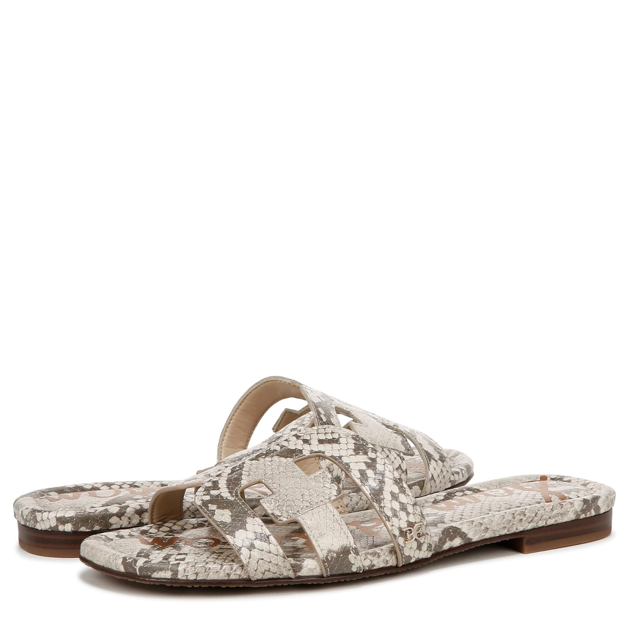Sam Edelman Women’s Bay Flat Sandal Roccia Python 6 Medium