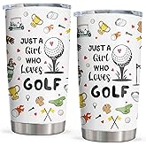Vuxoye Christmas Golf Gifts for Girls/Women Tumbler 20oz 1pc, Funny Golf Themed Gifts, Birthday Gifts for Golf Lovers Players