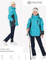MoFiz Girls Ski Jacket Waterproof Fleece Lined