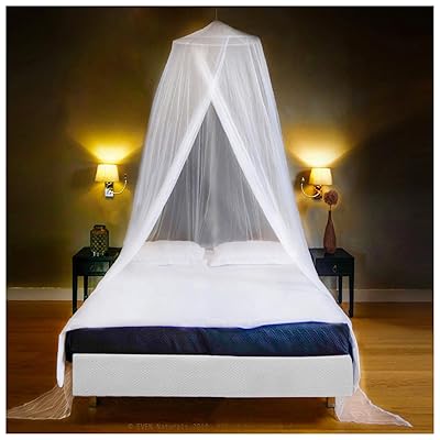 EVEN NATURALS Luxury Mosquito Net Bed Canopy, Single to Queen