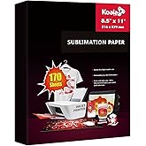 Koala Paper Sublimation Paper 170 Sheets 8.5x11 Inch 105gsm,Apply for personalize Tumbler, Light Colored T-shirts and Other Sublimation Blanks, ONLY Compatible with Sublimation Ink