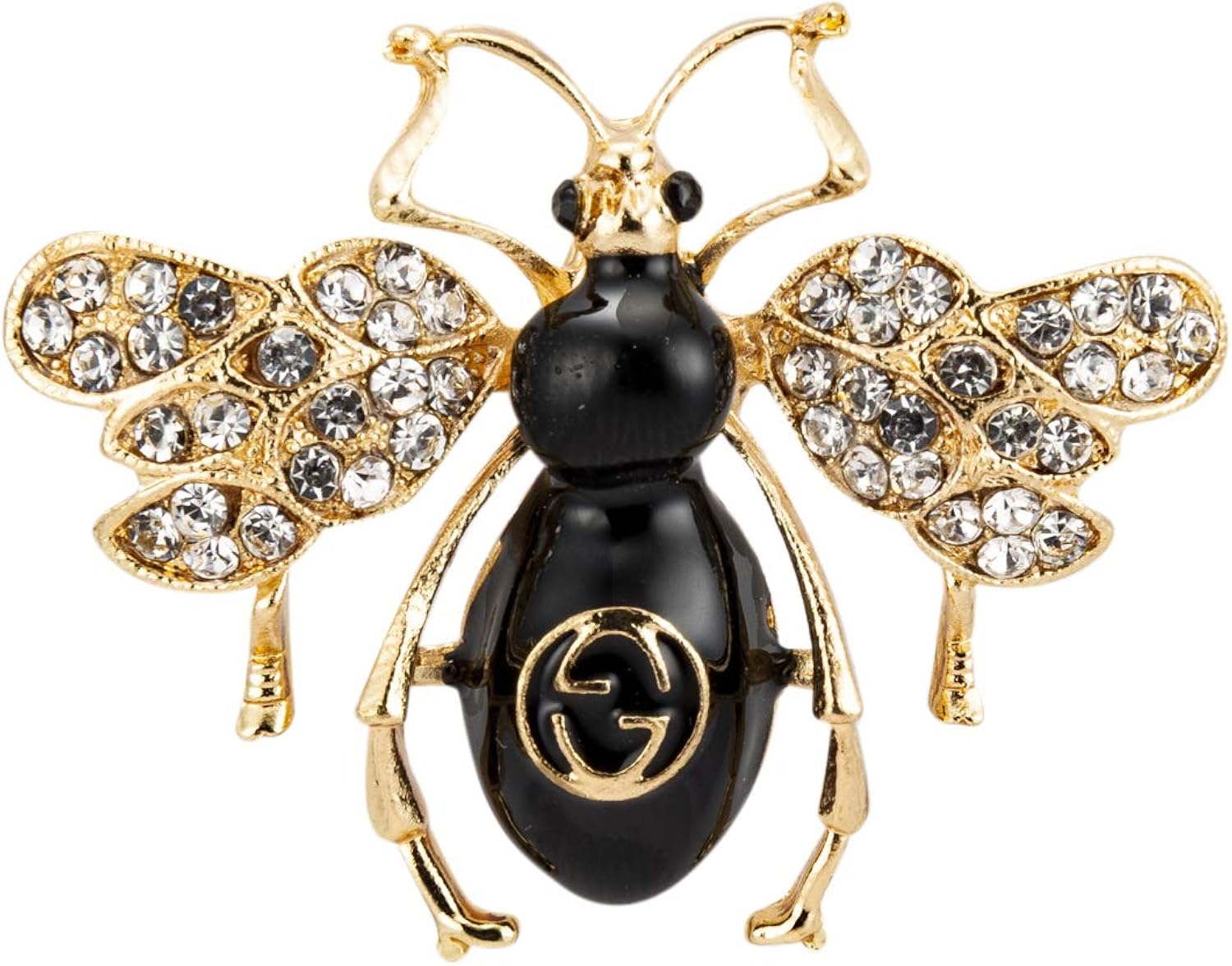 Brooch Lapel Pin for Men Royal Black and Gold Power Dressing Bee with Stone Badge Coat Suit Wedding Gift Party Shirt Collar Accessories