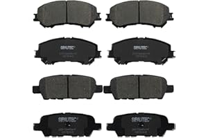 SIPAUTEC-Front & Rear Carbon Fiber Ceramic Brake Pads Replacement For 2014-2019 Nissan Rogue 2 Row Seating Models