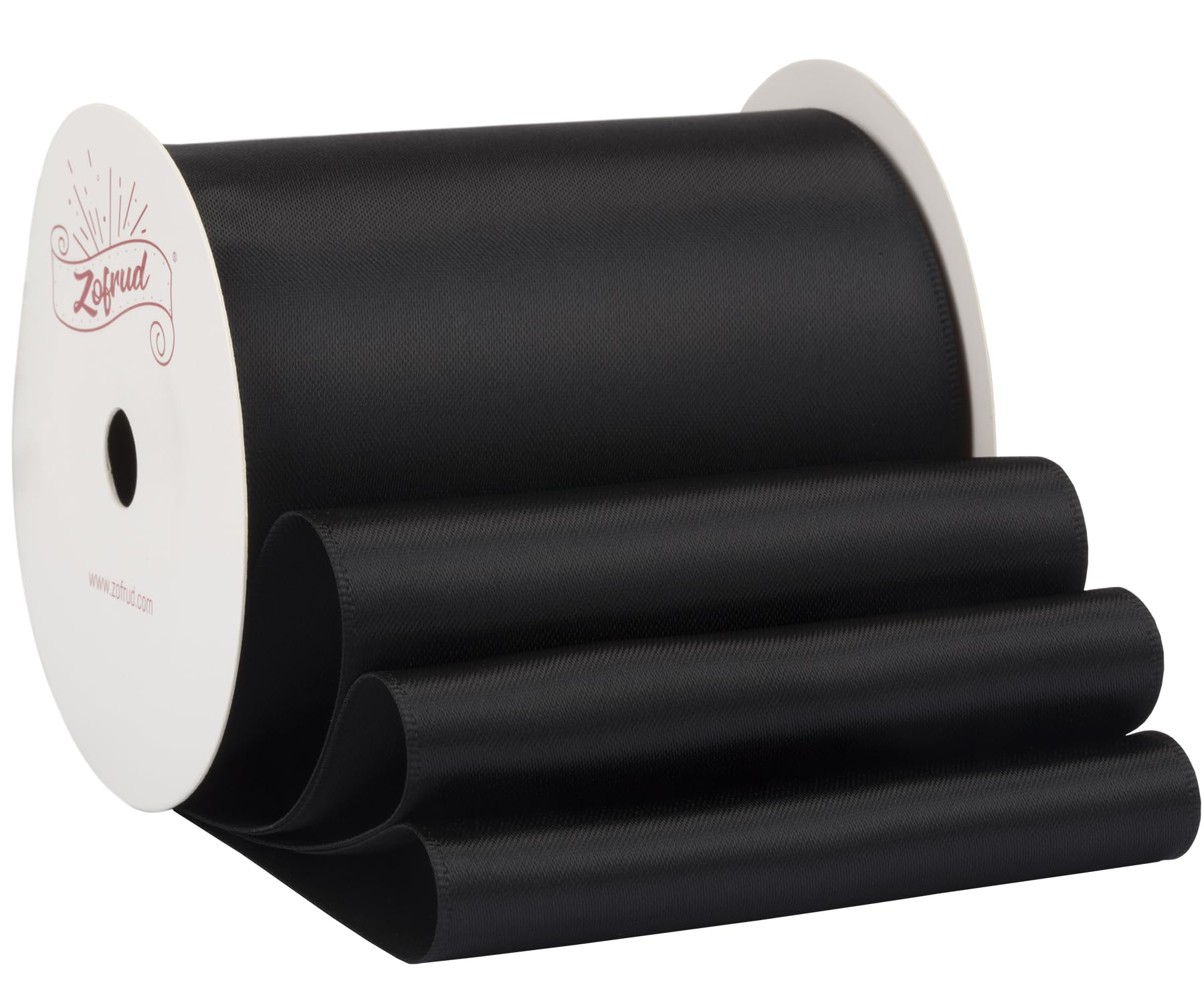Zofrud Black Satin Ribbon 89mm x 9 Meters - Large Ribbon Ideal for Bows, Gift Wrapping, Flower Bouquet, and Crafts