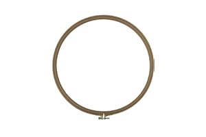 Nurge Premium Quality 16 mm Wood Embroidery Hoop, Cross Stitch Hoop with Gold Plated Adjustable Brass Screw (No:8) (310mm = 12.20'' ~Approx 12" (0.6" Thickness))