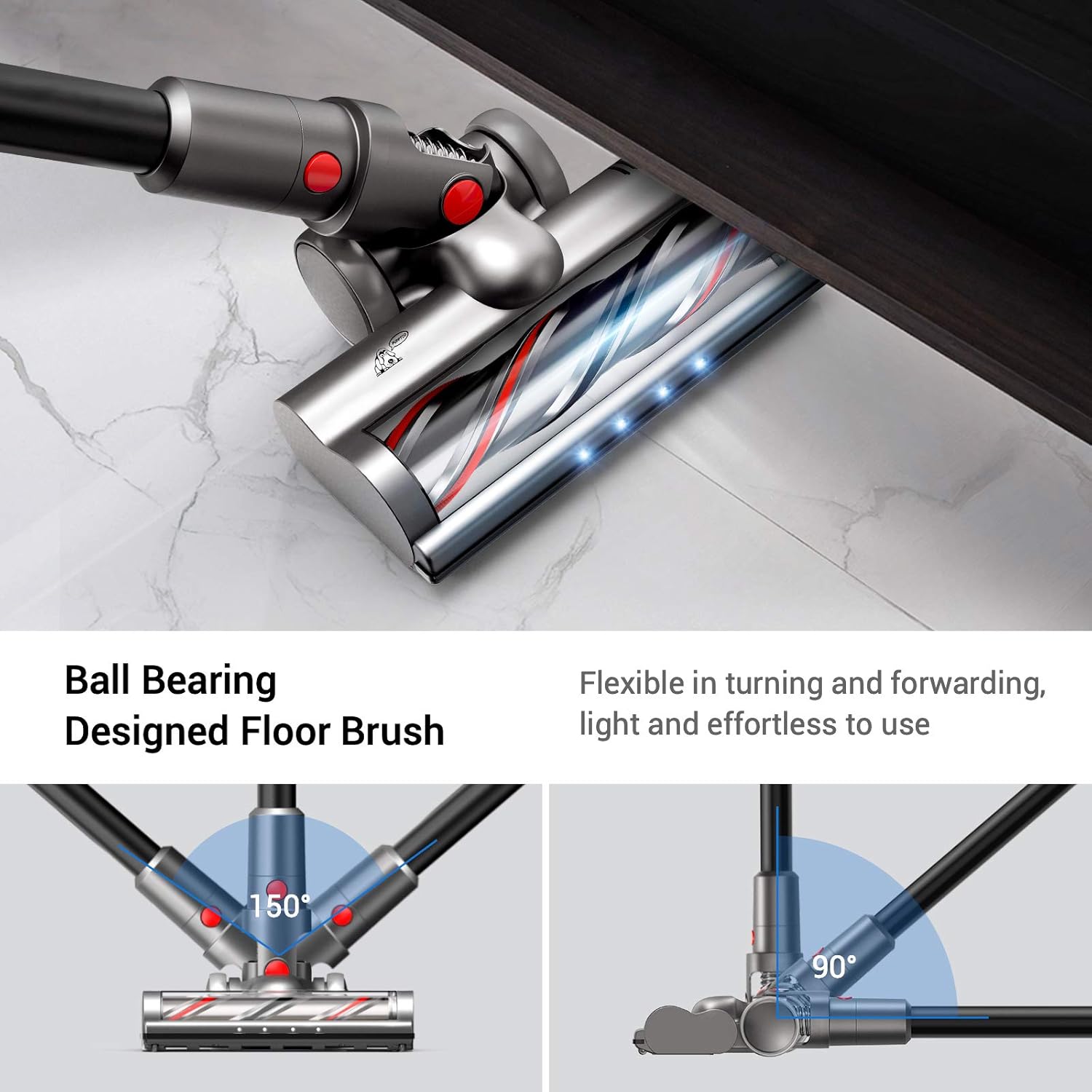 PUPPYOO T11 Handheld Cordless Vacuum Cleaner, Lightweight Compact Portable, 300W Brushless Motor, 2-Speed Cleaning Mode High Effiency and Ultra-Quiet, Multiple Filtering Deep Cleaning -