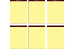 TOPS Docket Gold Writing Tablet, 8-1/2 x 11-3/4 Inches, Perforated, Canary, Legal/Wide Rule, 50 Sheets per Pad, 6 Pads per Pa