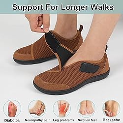 LeIsfIt Mens Wide Diabetic Shoes Adjustable