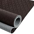 Marine Vinyl Fabric, Upholstery Faux Leather, 1.0mm Thickness, 61" Width (59" Usable), Perfect for Cars, Outdoor Yachts, and Home Furniture(Coffee,Pre-Cut 36"x61")