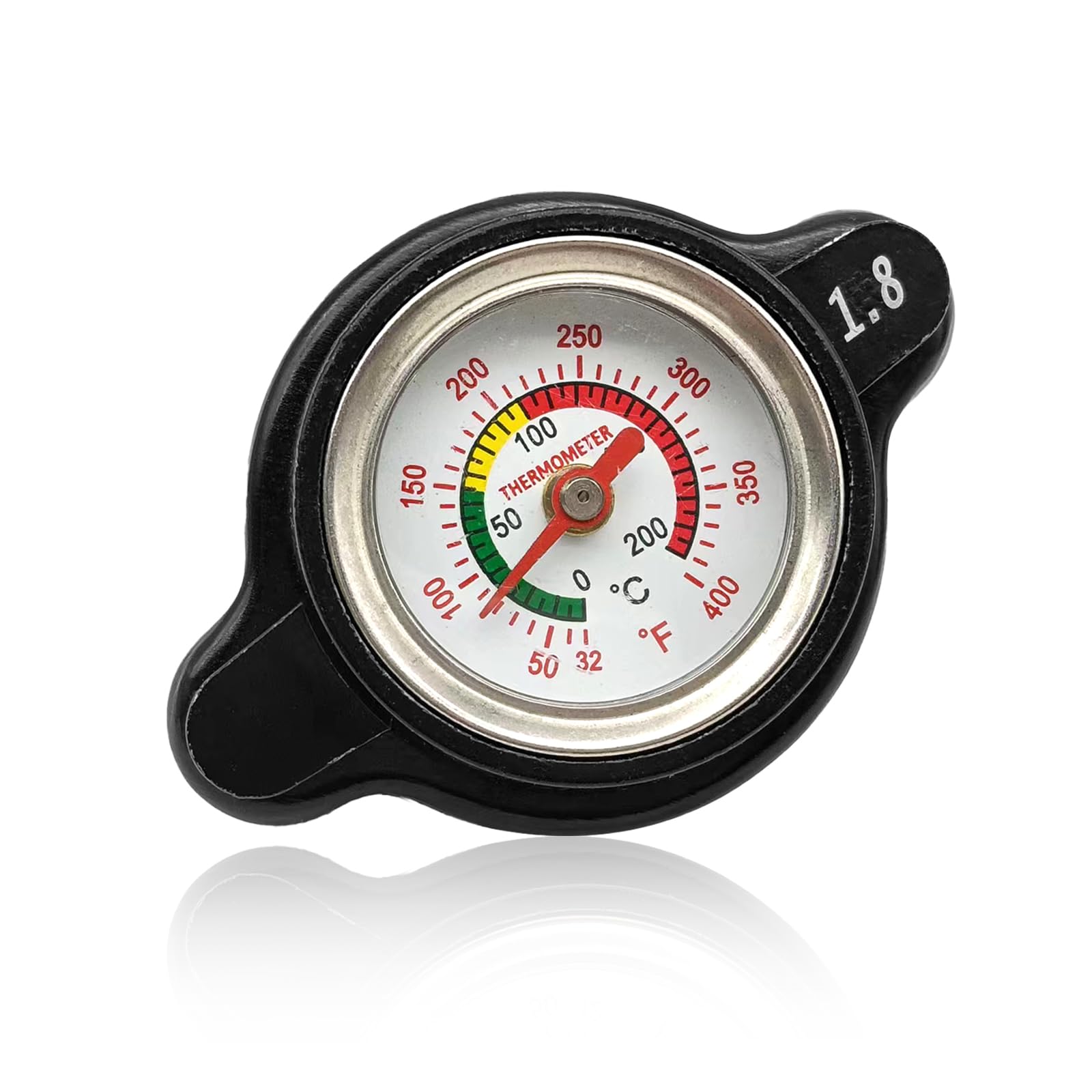 Photo 1 of 1.8 Bar Radiator Cap 25.6psi High Pressure Radiator Cap with Temperature Gauge Compatible with Honda, Kawasaki, Suzuki, Yamaha, Polaris Ranger, Husqvarna Dirt Bike, KTM, More Motorcycle ATV Models