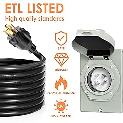 CircleRiver 25 Feet 30 Amp Generator Cord and Power