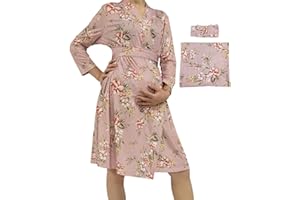 SUFEINI Swaddle Set with Matching Mommy Robe, Maternity Robe Nursing Hospital Delivery Labor Robes Pregnancy Women Loungewear