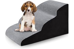 XDGGCSY Dog Stairs for Small Dogs - Dog Steps for Small Dogs Dog Stairs for High Beds and Couch with Non-Slip Bottom Indoor Foam Dog Ramp 3 Steps Pet Stairs for Small Dogs and Cats