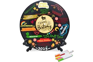 pwvsayjcj Vinyl Record Birthday Decorations, Happy Birthday Party Favor Sign Poster, Large Guest Book 11.6" x 11.6"
