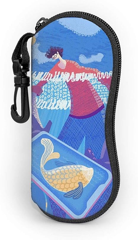 Amazon Co Jp 面白い絵 魚 メガネケース ファスナー式 擦り傷防止 フック付き ポーチ サングラスケース かわいい 眼鏡入れ 筆箱 眼鏡収納 めがねケース 化粧バッグ おしゃれ ホーム キッチン