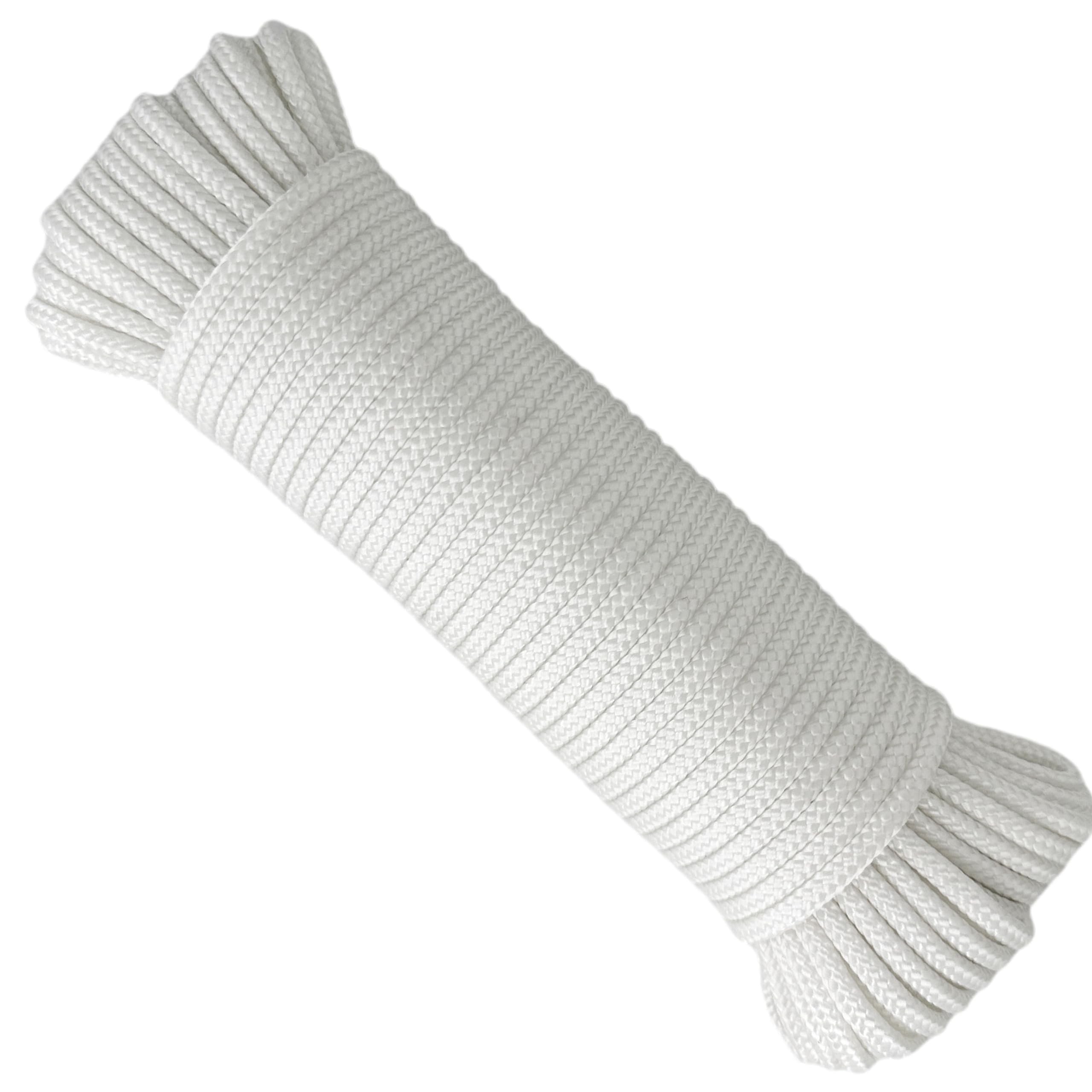 Clothe Washing Line Outside. Braided High-Tenacity Polypropylene Rope Cord. Campervan Essentials. Made in Spain. 4.5MM * 25M. White