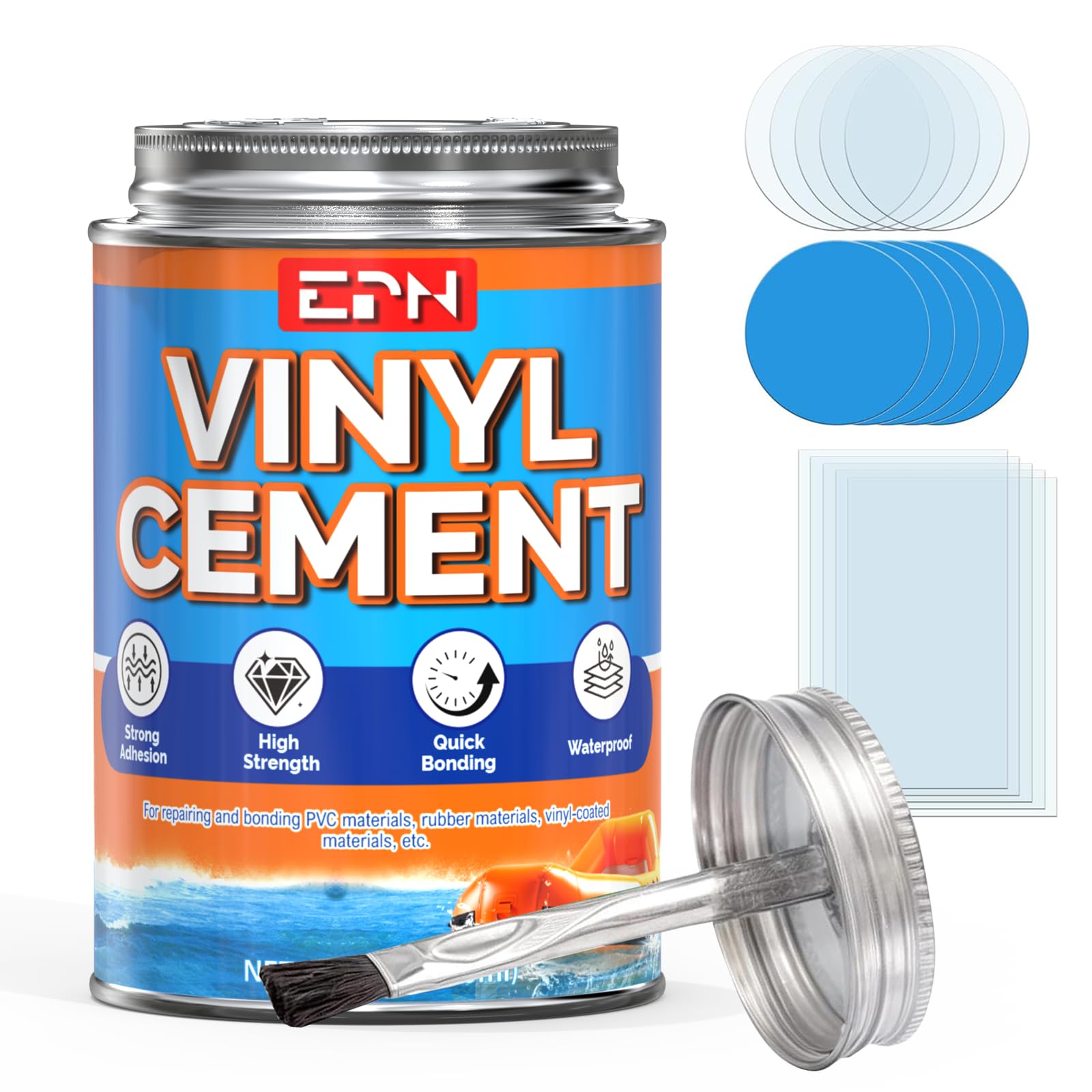 Photo 1 of EPN Vinyl Cement, High Strength Vinyl Glue, Waterproof Pool Liner Repair Kit for Inflatables, Air Mattress, Swimming Ring, Tent, Bounce House, Inflatable Toys, Kayak