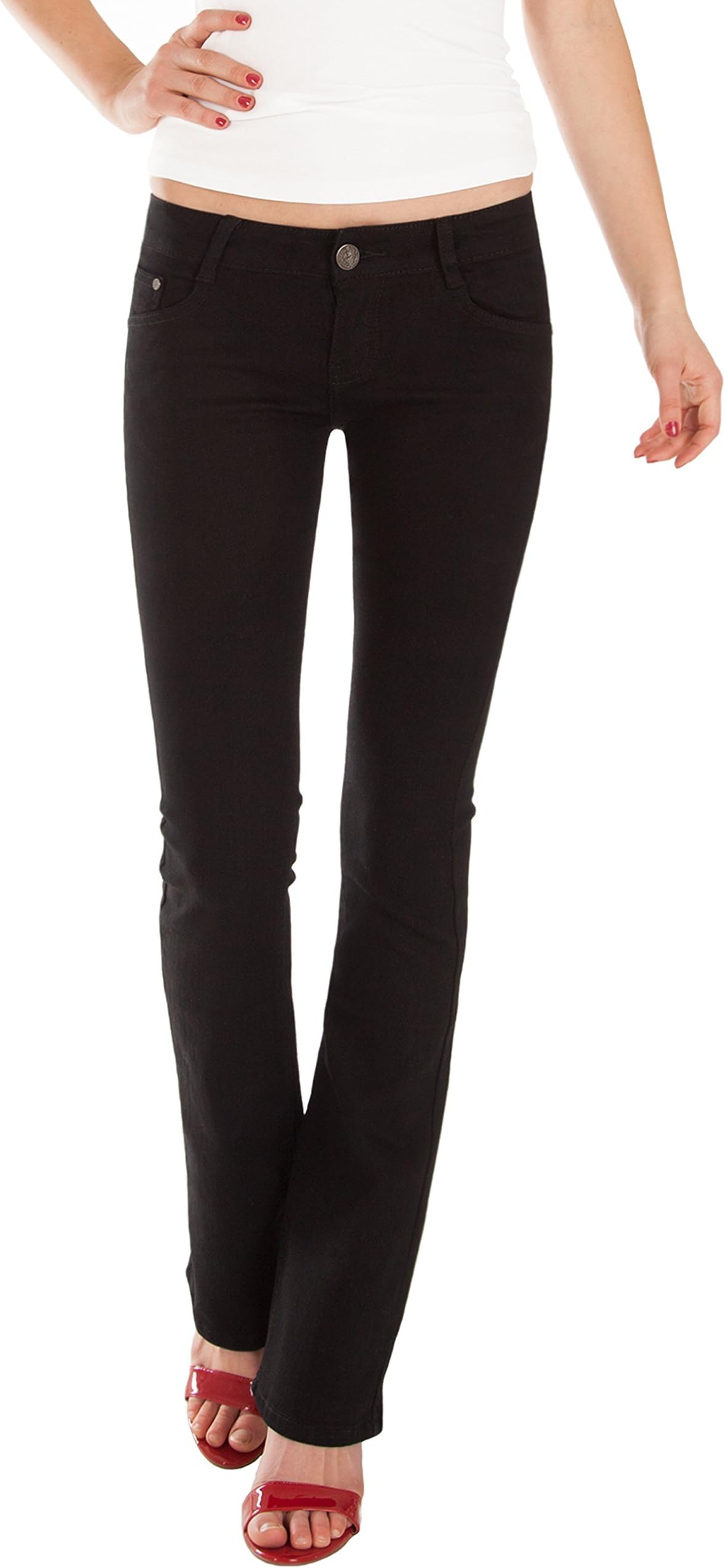 Women's Jeans Trousers Boot-Cut Low Waist