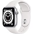 Apple Watch Series 6 (GPS, 40mm) - Silver Aluminum Case with White Sport Band (Renewed)
