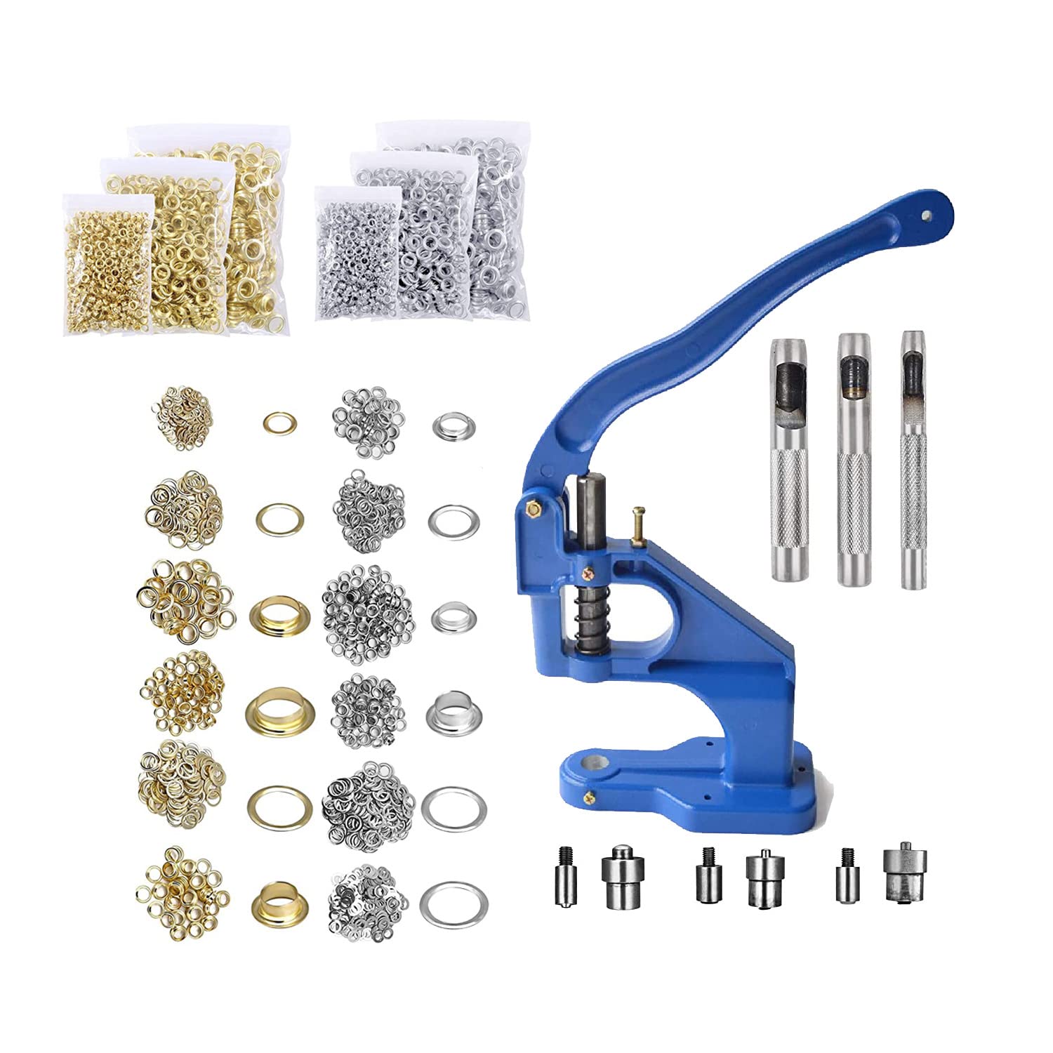 Heavy Duty Grommet Press Machine Set W/Punch Hole Tool, Hand Press ...