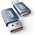 JSAUX 4K DisplayPort to HDMI Adapter 2-Pack, DP PC to HDMI Monitor Converter Video UHD 2K@120Hz,4K@30 DP to HDTV Male to Female Uni-Directional Adapter Compatible for Dell, Lenovo, HP,GPU, AMD -White