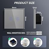 BSEED Smart Light Switch 2 Gang WiFi Alexa Google Home 2 Way 2 Pack Grey view 2