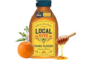 LOCAL HIVE HONEY Local Hive Orange Blossom Raw Unfiltered Honey – 16oz, 100% Pure US Honey, Sourced from American Bees and Beekeepers, Natural Sweetener, Floral Flavor, Ideal for Tea, Baking, and Cooking