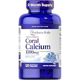 Puritan's Pride Triple Strength Coral Calcium 1500mg with Bone-Active&trade; | Dietary Supplement For Heart, Nerve, And Muscle Support, 2 Month Supply, 120 Rapid Release Capsules