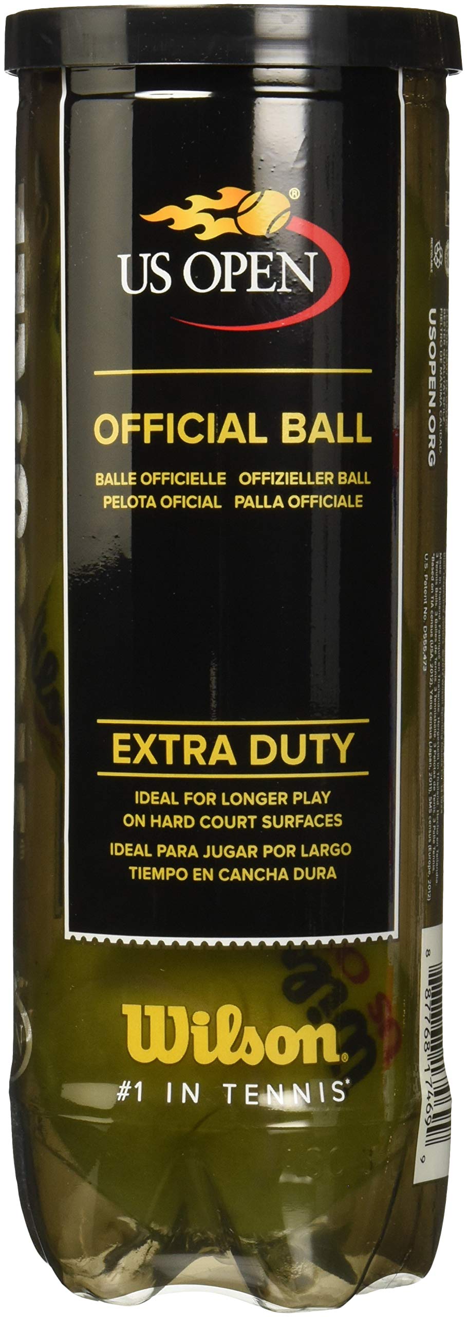Wilson US Open Tennis Balls - Extra Duty, 4 Can Pack (12 Balls)