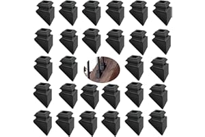 Langdoly 1/2" Iron Baluster Slant Angled Shoes Indoor Iron Spindle Pitch Shoes with Set Screw - Satin Black(Box of 30)