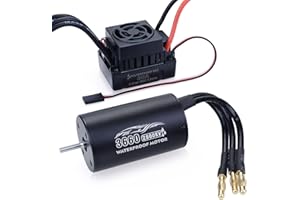 SURPASS HOBBY USA Surpass Hobby RC 3660 2600KV Brushless Motor and 60A ESC Combo Waterproof Brushless Motor and ESC Combo for 1/10 Remote Control Cars Trucks Off-Road Vehicle