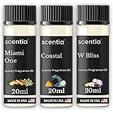 Scentia Diffuser Oil|Inspired by Luxury 5 Star Resorts | Aromatherapy Fragrance Oil | Notes of Cardamom, Leather Cinnamon & Sandalwood, Essential Oil Blend Gift Set - 3 x 20 ml -The 1 Hotel, W Hotel