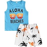 Toddler Boys Shorts Set Seaside Printed T-Shirt+Shorts 2Pcs Little Boy Outfits Summer Clothes Suit
