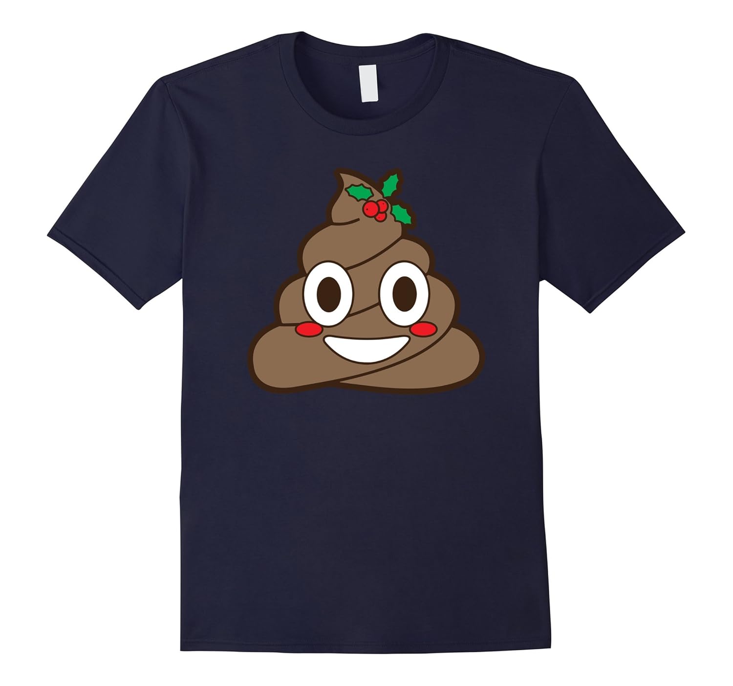 Poop Emoji Mistletoe Christmas Winter Holiday Xmas T-Shirt-ANZ